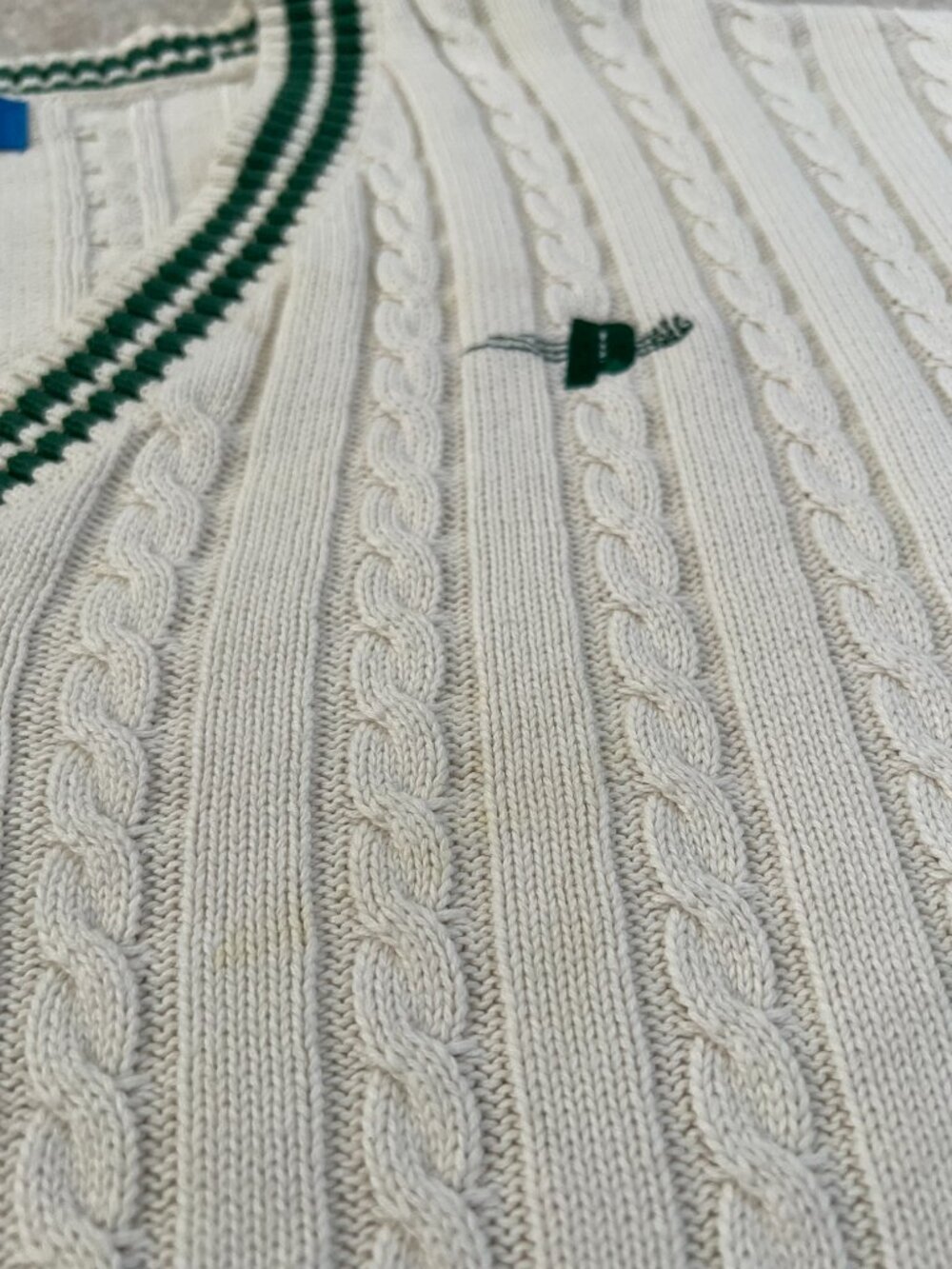 Prince Pickleball x Target Cable Knit V-Neck Sweater Crop Cream Green XXL Tennis - Picture 8 of 9